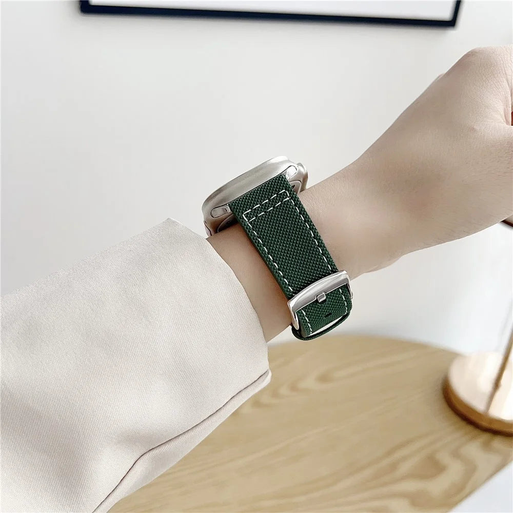 Watch Band for Apple Watch Series 11 10 42mm / 9 8 7 41mm / SE3 SE2 SE 6 5 4 40mm / 3 2 1 38mm Adjustable Leather Wrist Strap - Black - 3