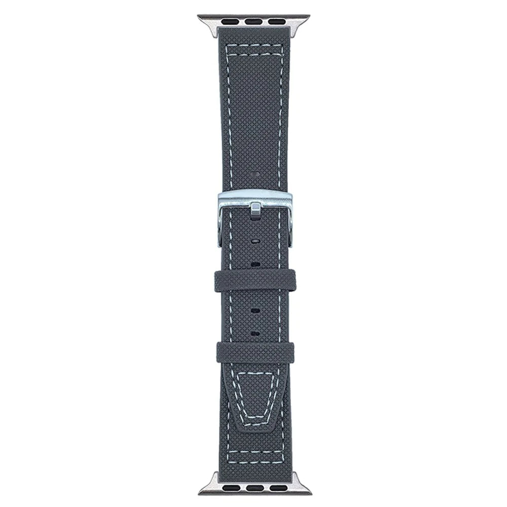 Watch Band for Apple Watch Ultra 3 2 1 49mm / Series 11 10 46mm / 9 8 7 45mm / SE3 SE2 SE 6 5 4 44mm / 3 2 1 42mm Adjustable Leather Wrist Strap - Grey - 1