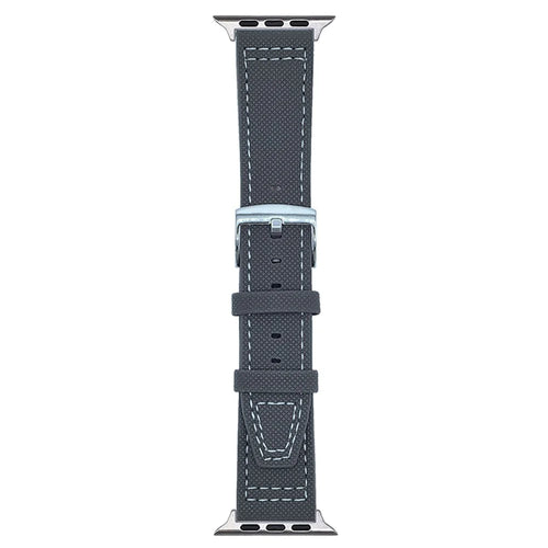 Watch Band for Apple Watch Ultra 3 2 1 49mm / Series 11 10 46mm / 9 8 7 45mm / SE3 SE2 SE 6 5 4 44mm / 3 2 1 42mm Adjustable Leather Wrist Strap - Grey - 1