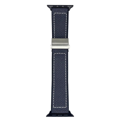 Watch Band for Apple Watch Ultra 3 2 1 49mm / Series 11 10 46mm / 9 8 7 45mm / SE3 SE2 SE 6 5 4 44mm / 3 2 1 42mm Silicone + Silk Folding Buckle Wrist Strap - Grey - 1