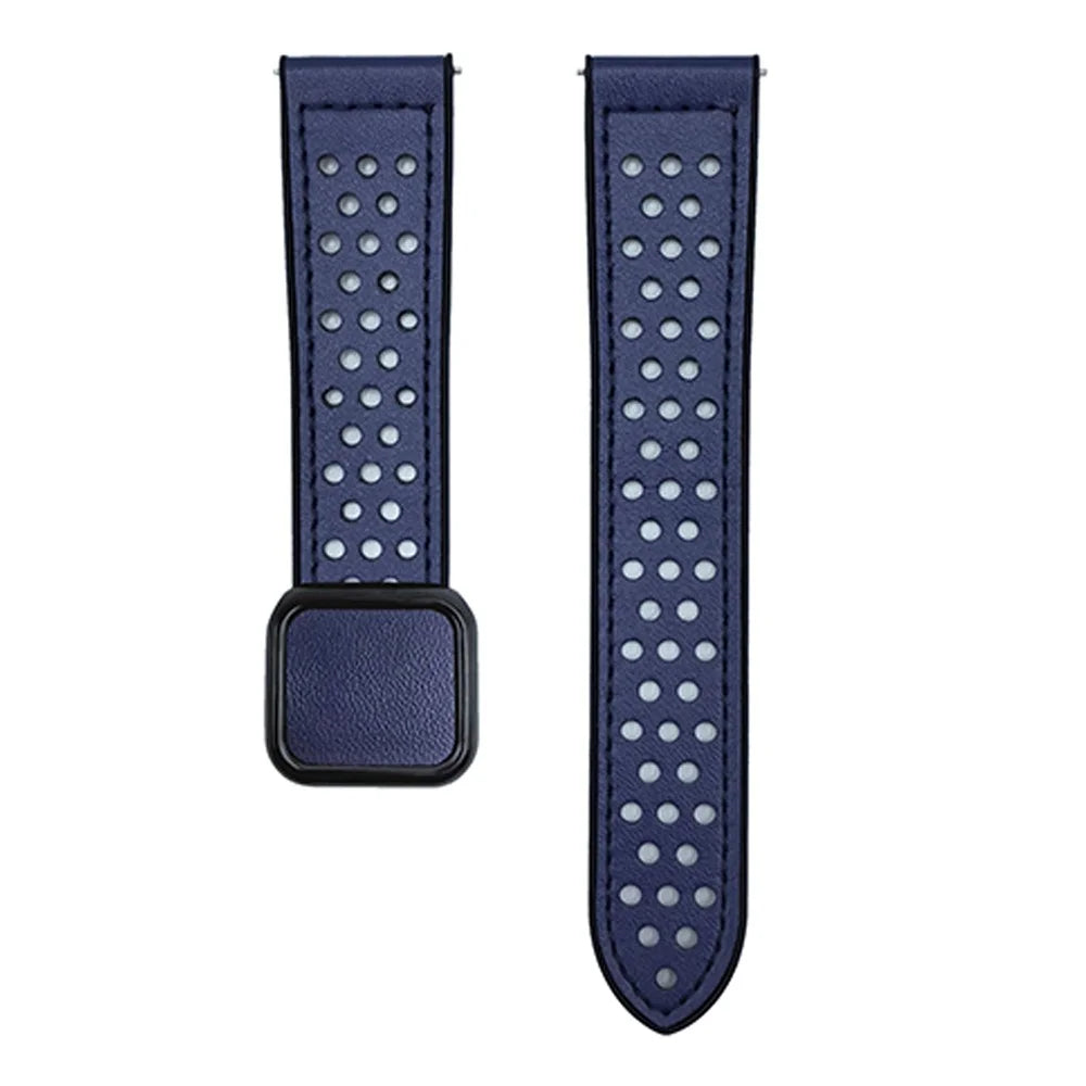 20mm Watch Band For Samsung Galaxy Watch7 44mm  /  40mm Square Magnetic Buckle Perforated Silicone Strap - Midnight Blue - 1