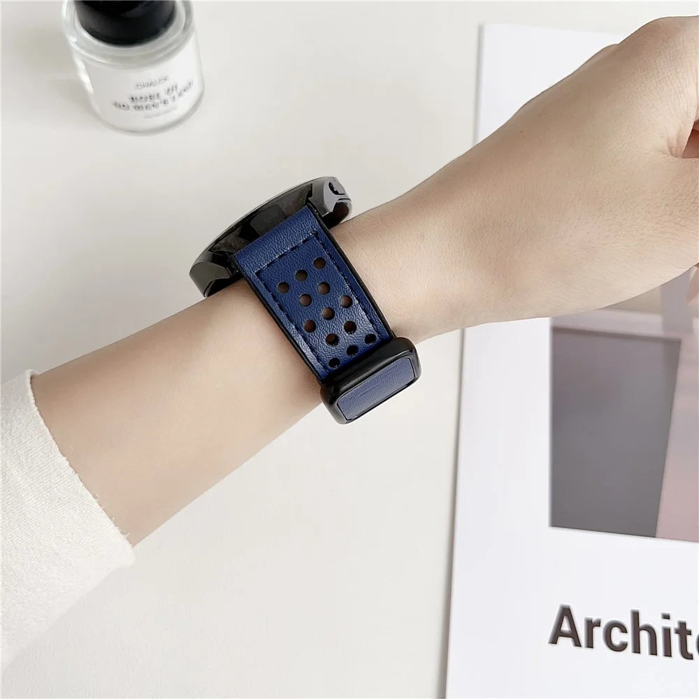 20mm Watch Band For Samsung Galaxy Watch7 44mm  /  40mm Square Magnetic Buckle Perforated Silicone Strap - Midnight Blue - 4