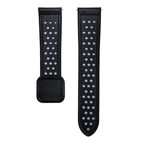 22mm Watch Band For Huawei Watch GT 5 46mm  /  GT 5 Pro 46mm Square Magnetic Buckle Perforated Silicone Strap - Black - 1