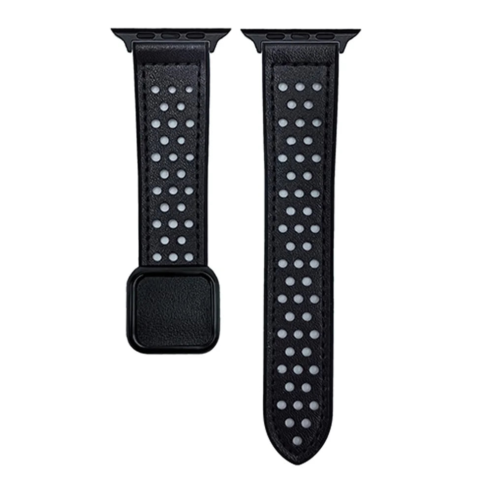 Watch Band For Apple Watch Ultra 3 2 1 49mm / Series 11 10 46mm / 9 8 7 45mm / SE3 SE2 SE 6 5 4 44mm / 3 2 1 42mm Square Magnetic Buckle Silicone Strap - Black - 1