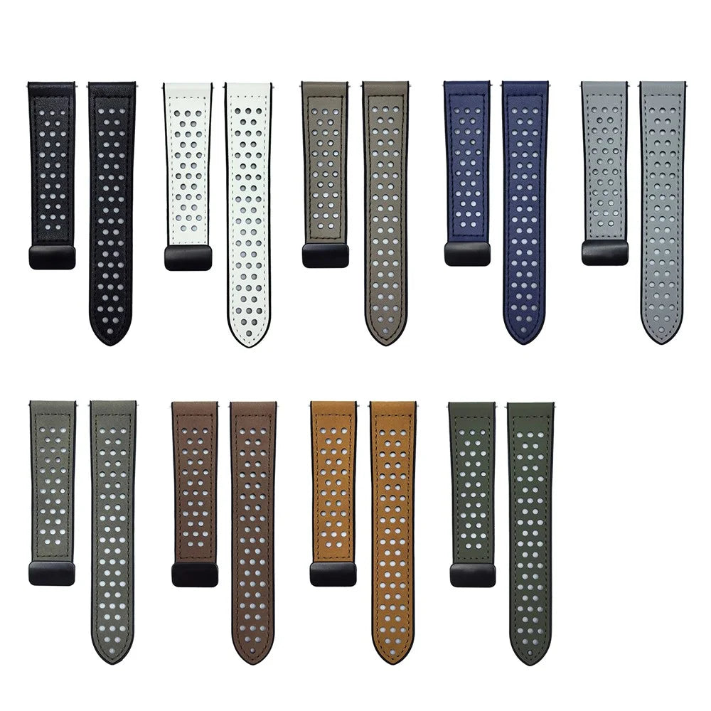 For Samsung Galaxy Watch7 44mm  /  40mm Watch Band 20mm Magnetic Buckle Perforated Silicone Strap - Midnight Blue - 5