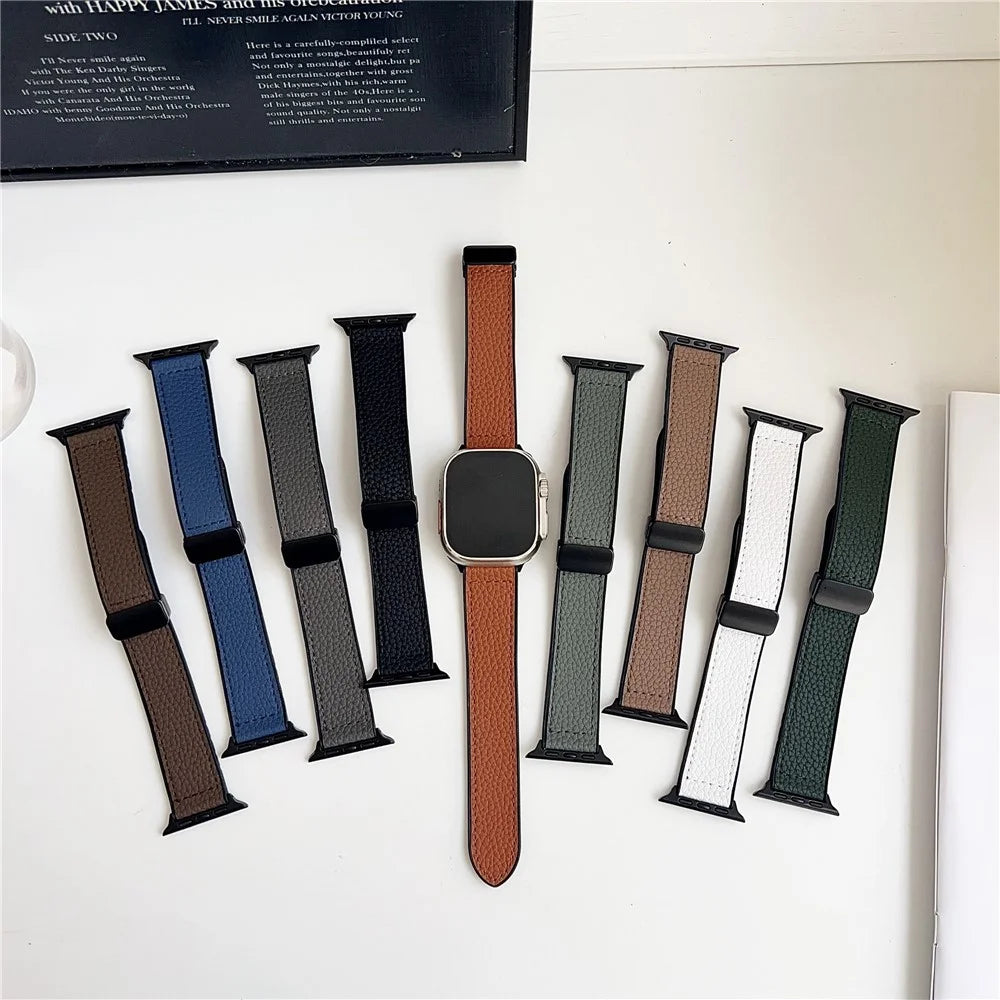 Watch Band For Apple Watch Ultra 3 2 1 49mm / Series 11 10 46mm / 9 8 7 45mm / SE3 SE2 SE 6 5 4 44mm / 3 2 1 42mm Magnetic Buckle Silicone Strap - Black - 4