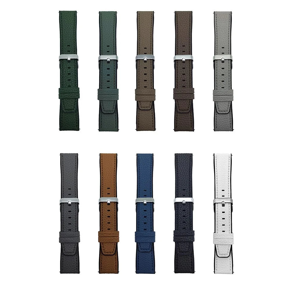 For Huawei Watch GT 5 41mm Watch Band 18mm Metal Buckle Litchi Texture Silicone Strap - Grey Green - 6
