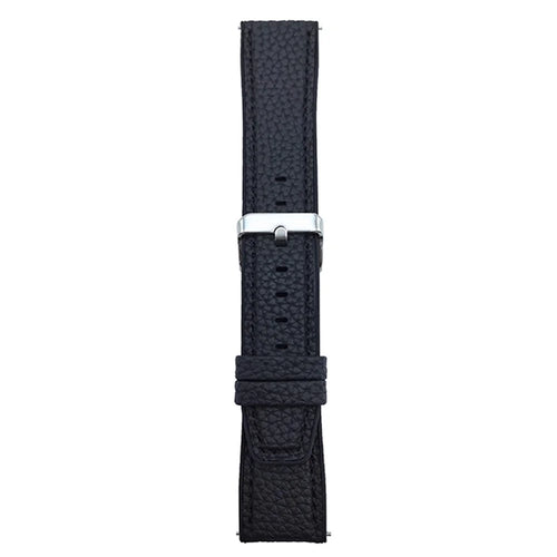 For Huawei Watch GT 5 46mm Watch Band 22mm Metal Buckle Litchi Texture Silicone Strap - Black - 1