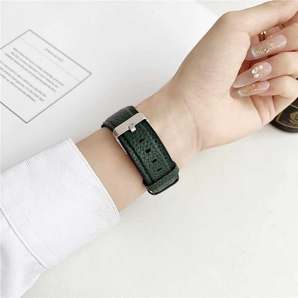 For Huawei Watch GT 5 46mm Watch Band 22mm Metal Buckle Litchi Texture Silicone Strap - Black - 4