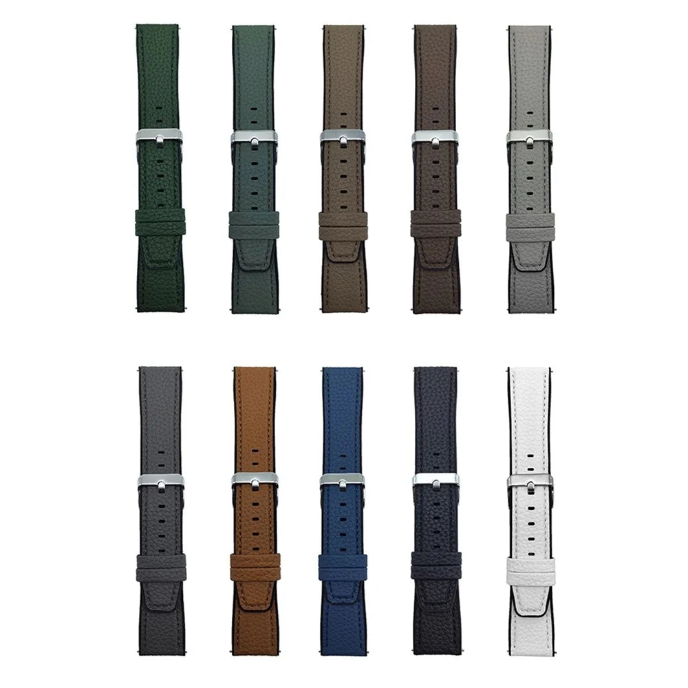 For Huawei Watch GT 5 46mm Watch Band 22mm Metal Buckle Litchi Texture Silicone Strap - Black - 7