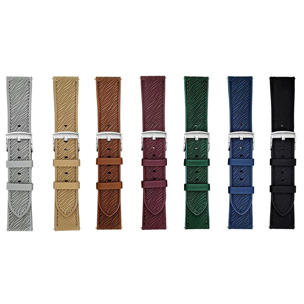 For Huawei Watch GT 5 41mm Watch Band 18mm Quick Release Buckle Dragon Scale Texture Leather Strap - Light Grey - 7