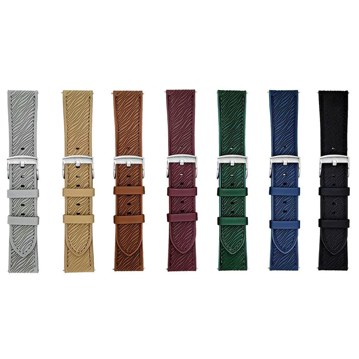 For Huawei Watch GT 5 41mm Watch Band 18mm Quick Release Buckle Dragon Scale Texture Leather Strap - Light Grey - 7