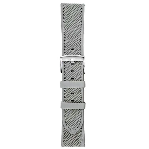For Huawei Watch GT 5 46mm Watch Band 22mm Quick Release Buckle Dragon Scale Texture Leather Strap - Light Grey - 1