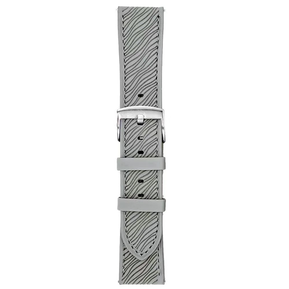 For Huawei Watch GT 5 46mm Watch Band 22mm Quick Release Buckle Dragon Scale Texture Leather Strap - Light Grey - 1
