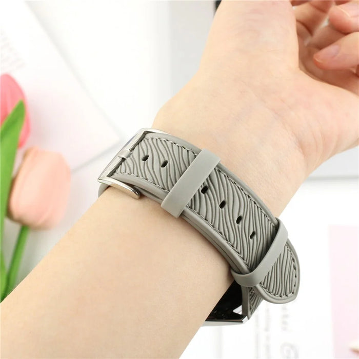 For Huawei Watch GT 5 46mm Watch Band 22mm Quick Release Buckle Dragon Scale Texture Leather Strap - Light Grey - 3