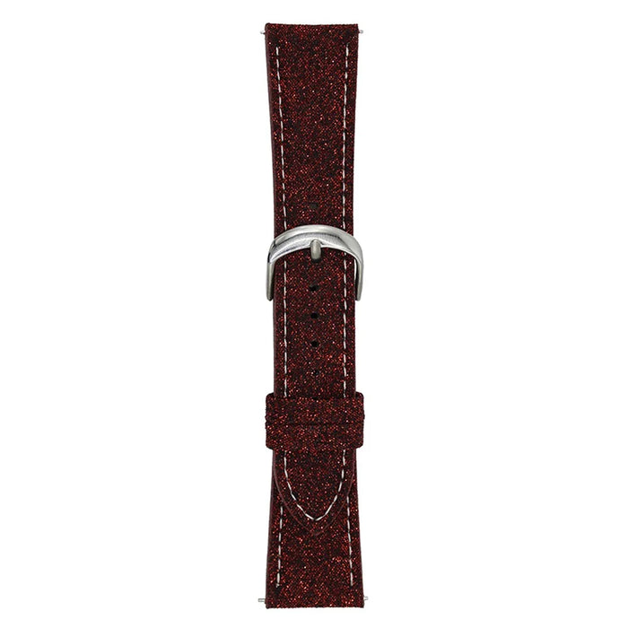For Huawei Watch GT 5 41mm Adjustable Strap 18mm Glitter Leather Watch Band - Red - 1