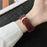 For Huawei Watch GT 5 41mm Adjustable Strap 18mm Glitter Leather Watch Band - Red - 4
