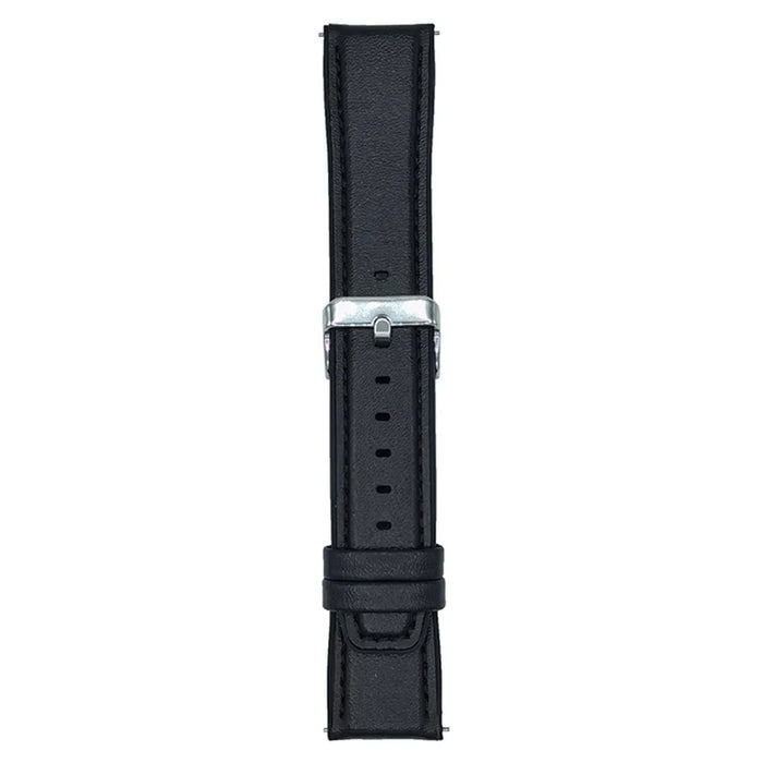 22mm Watch Band for Huawei Watch GT 5 46mm / 5 Pro 46mm Flat End Napa Texture PU Covered Silicone Strap - Black - 1