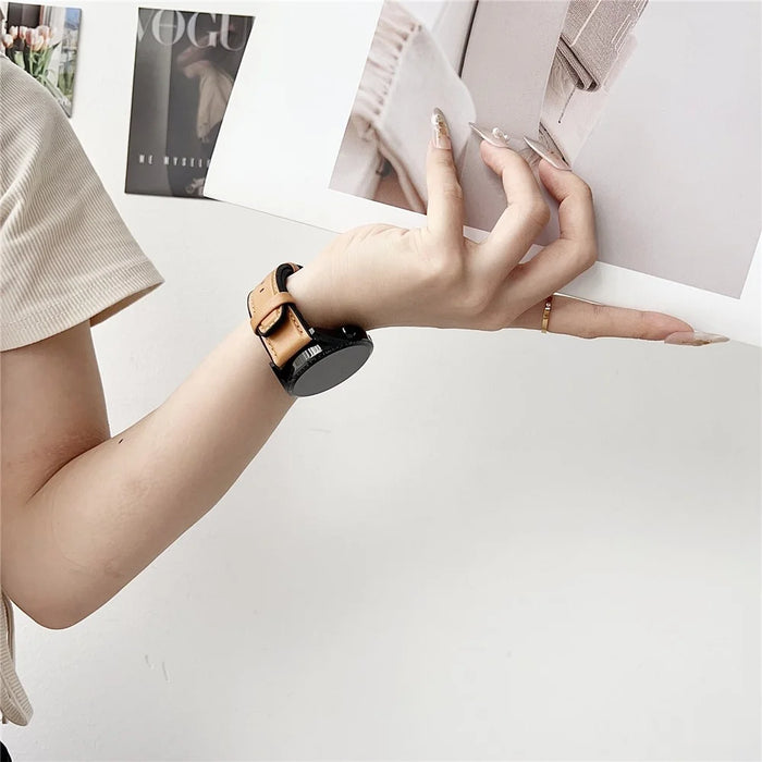 22mm Watch Band for Huawei Watch GT 5 46mm / 5 Pro 46mm Flat End Napa Texture PU Covered Silicone Strap - Black - 7
