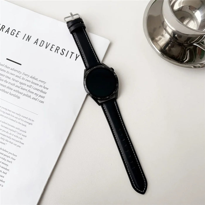 For Huawei Watch GT 5 41mm Nappa Texture Watch Band 18mm Adjustable Leather Wrist Strap - Black - 2