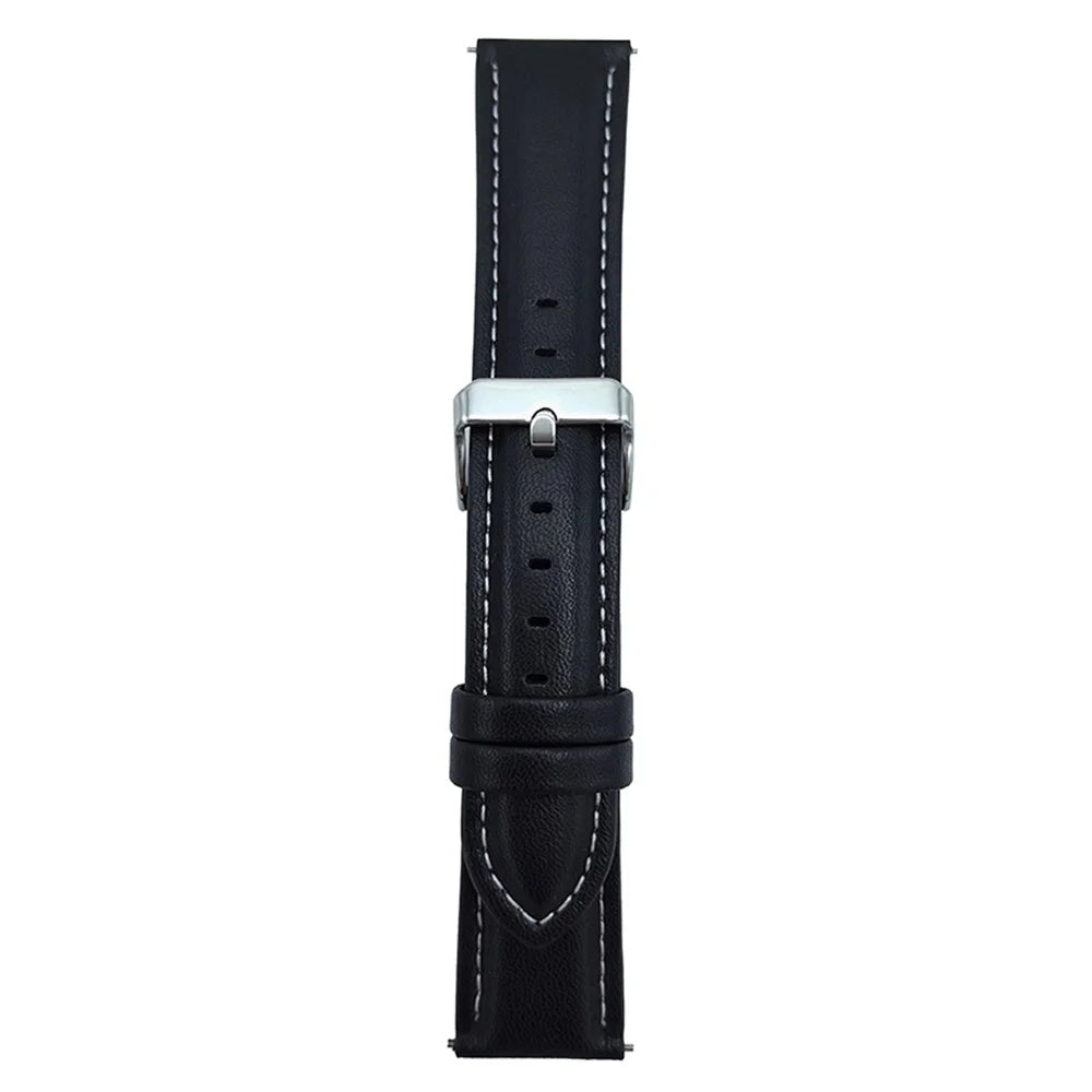 For Huawei Watch GT 5 46mm Nappa Texture Watch Band 22mm Adjustable Leather Wrist Strap - Black - 1