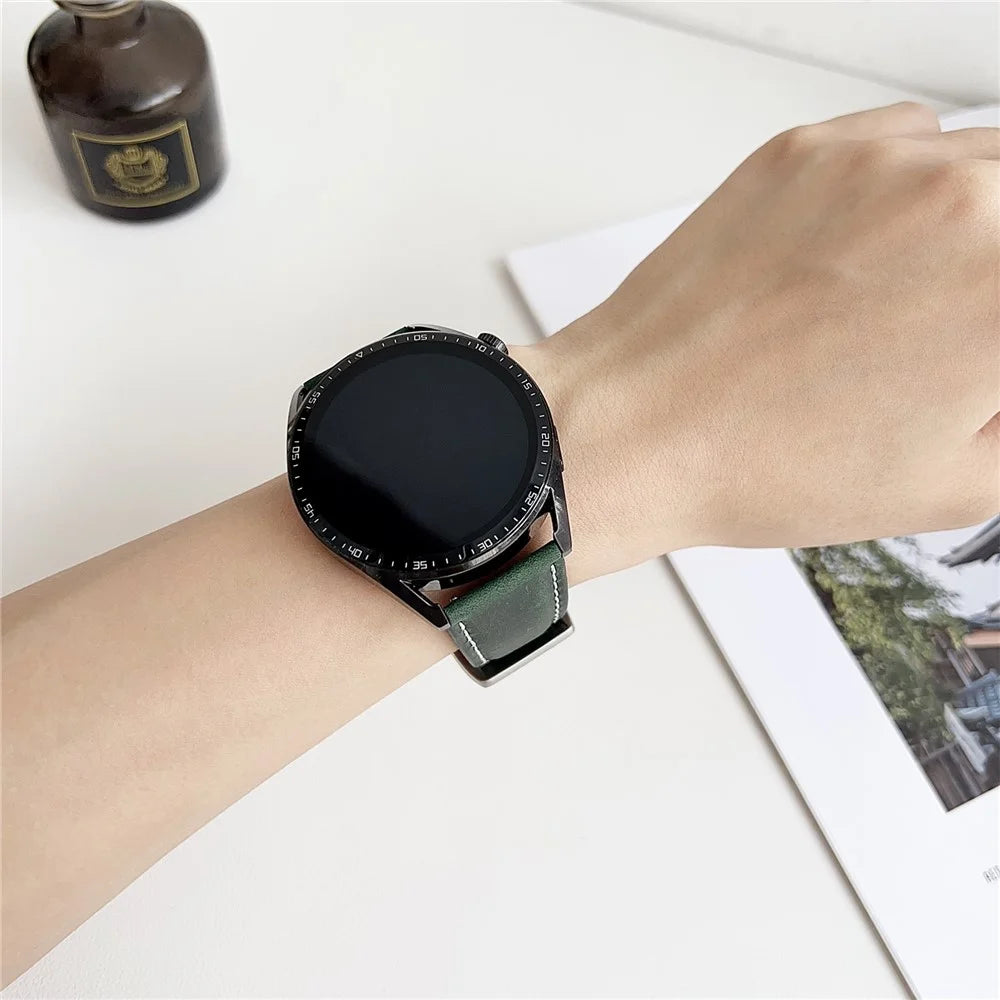 20mm Universal Bands For Samsung Galaxy Watch7  /  Watch6 Genuine Leather Watchband Wrist Strap - Light Brown - 3