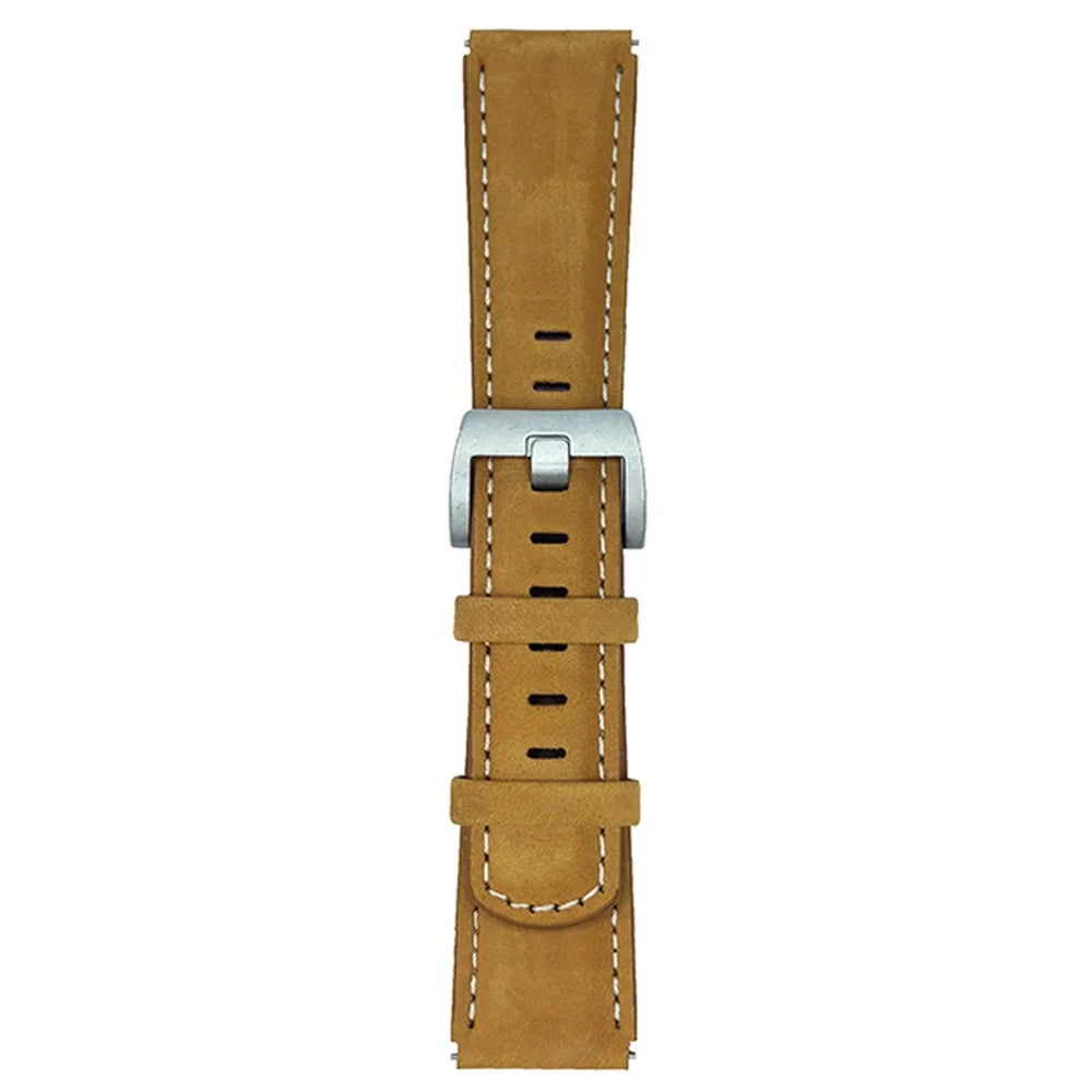 22mm Universal Bands For Huawei Watch GT 5 46mm Genuine Leather Watchband Wrist Strap - Light Brown - 1
