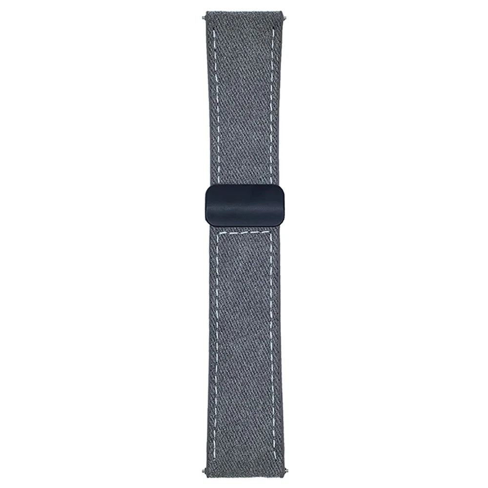 18mm Universal Watch Band For Huawei Watch GT 5 41mm Magnetic Buckle Leather Nylon Wrist Strap - Coffee - 1