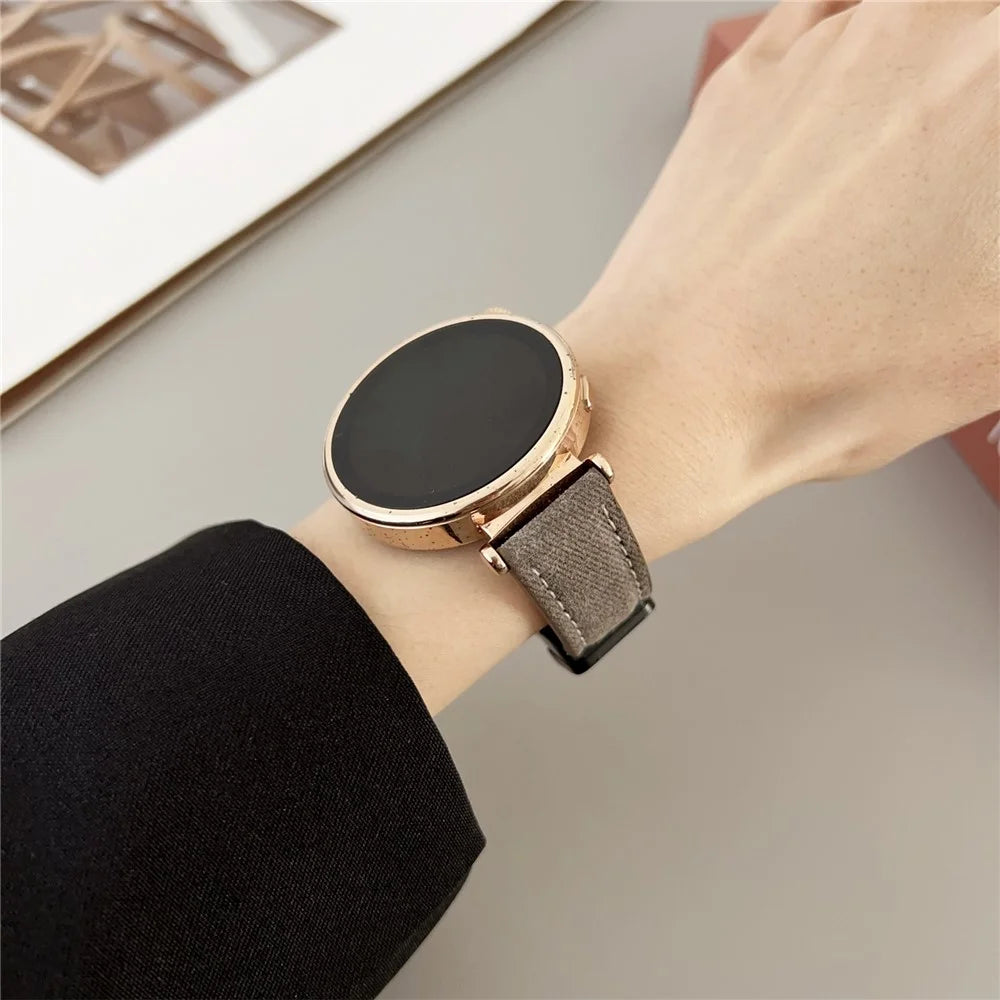 18mm Universal Watch Band For Huawei Watch GT 5 41mm Magnetic Buckle Leather Nylon Wrist Strap - Coffee - 4