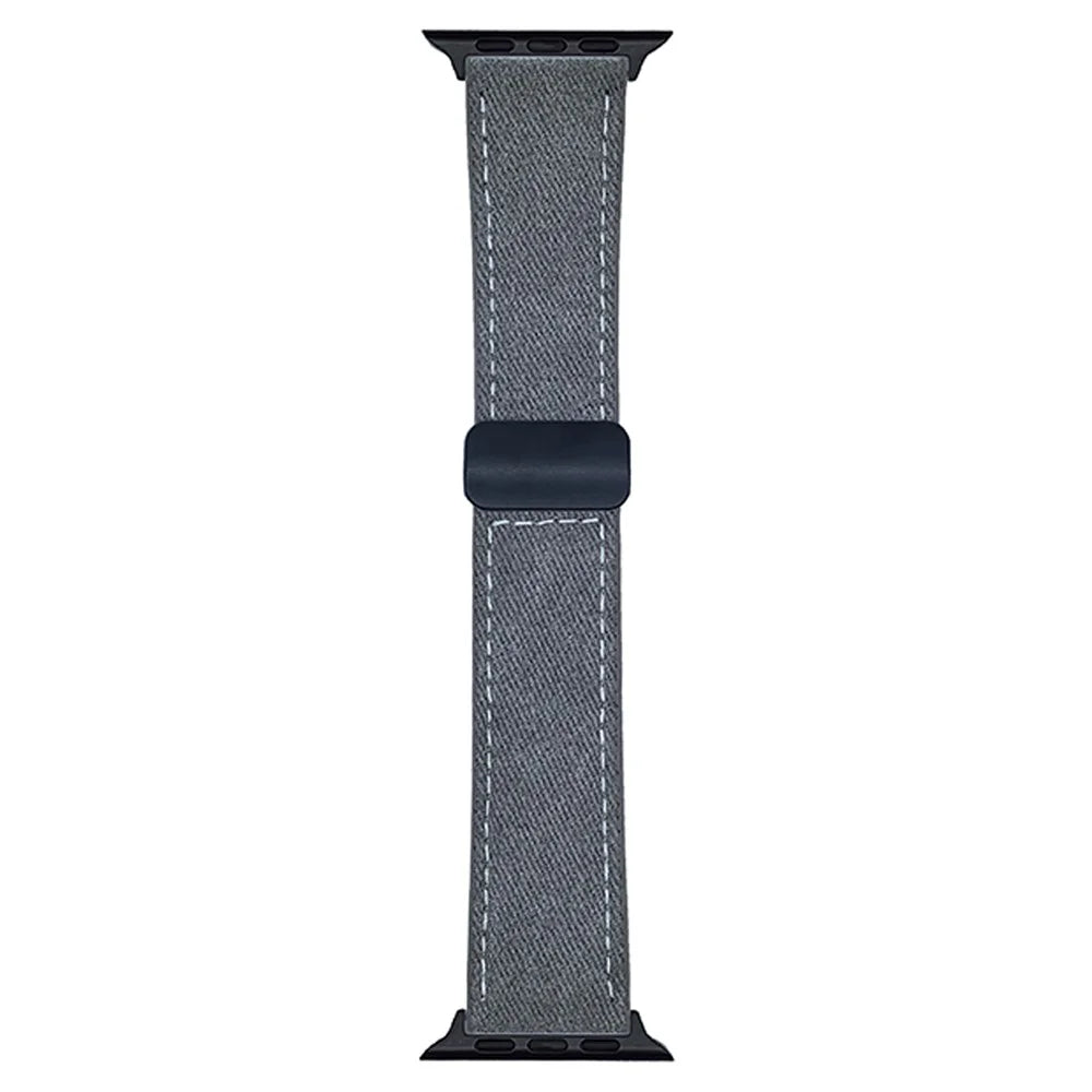 Watch Band For Apple Watch Series 11 10 42mm / 9 8 7 41mm / SE3 SE2 SE 6 5 4 40mm / 3 2 1 38mm Magnetic Buckle Leather Nylon Wrist Strap - Coffee - 1