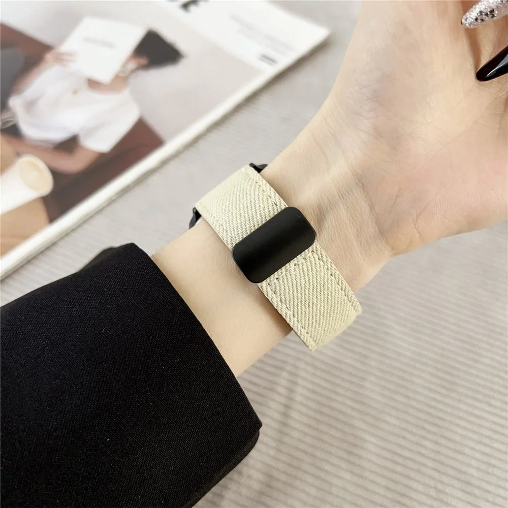 Watch Band For Apple Watch Ultra 3 2 1 49mm / Series 11 10 46mm / 9 8 7 45mm / SE3 SE2 SE 6 5 4 44mm / 3 2 1 42mm Magnetic Buckle Leather Nylon Wrist Strap - Coffee - 6