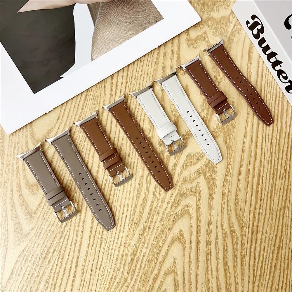 For Samsung Galaxy Watch Ultra2 47mm / Watch Ultra (2025) 47mm / Watch Ultra 47mm Leather Bands Adjustable Watchband Strap Replacement - Earthy Brown - 4
