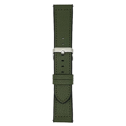 22mm Universal Watch Band For Huawei Watch GT 5 46mm Silicone Leather Coated Wrist Strap - Army Green - 1