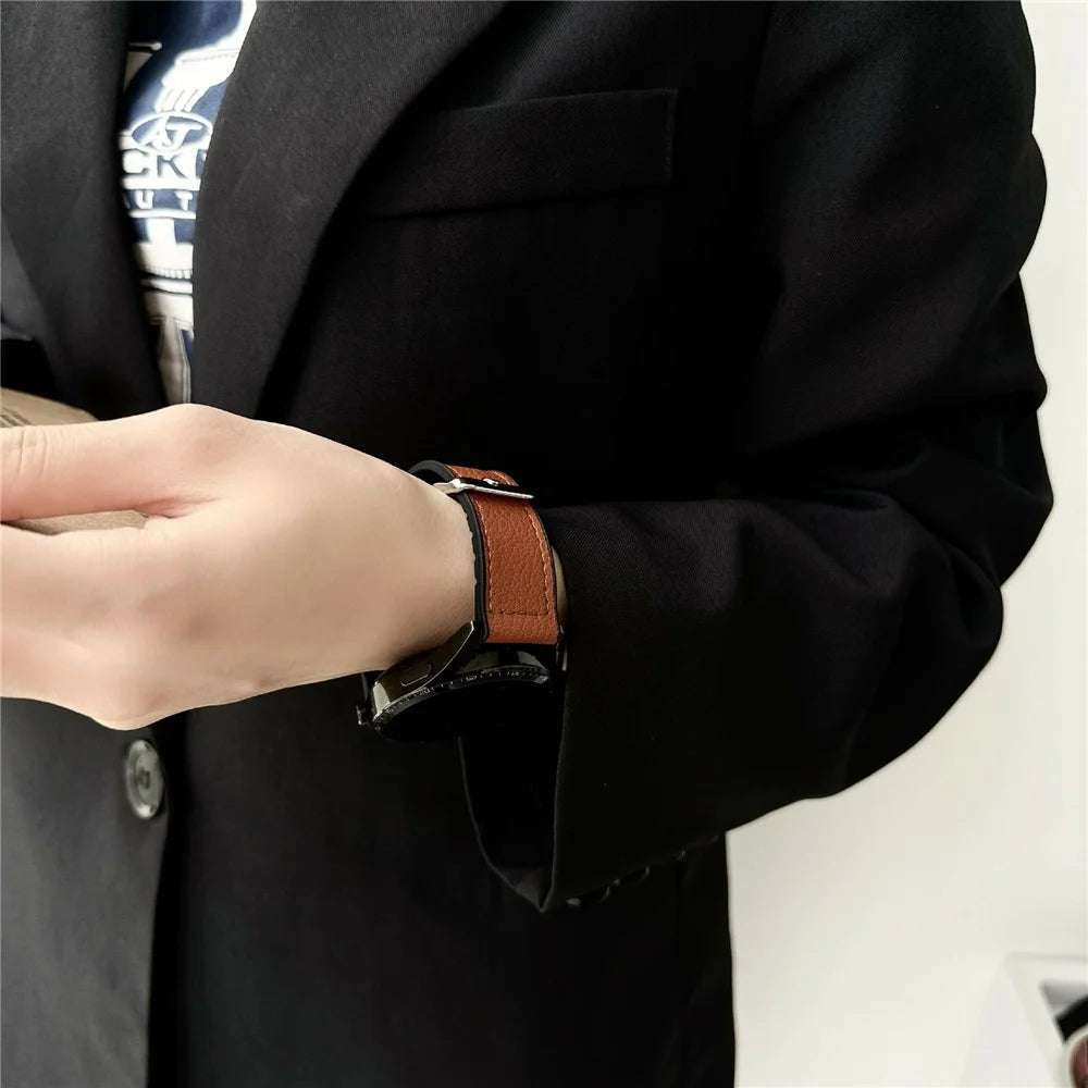 20mm Universal Watch Band For Samsung Galaxy Watch7  /  Watch6 Silicone Leather Coated Wrist Strap - Army Green - 7