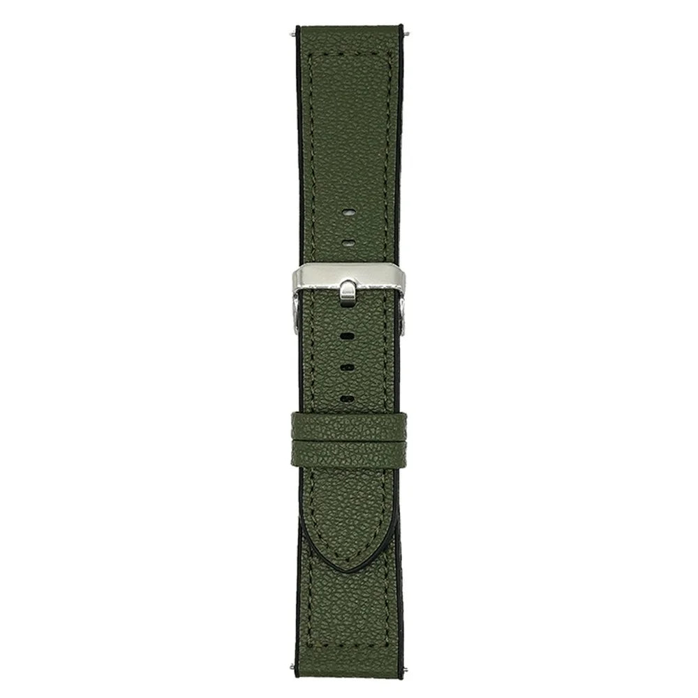 18mm Universal Watch Band  For Huawei Watch GT 5 41mm Silicone Leather Coated Wrist Strap - Army Green - 1