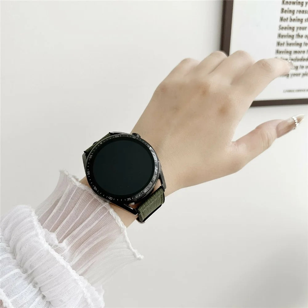 18mm Universal Watch Band  For Huawei Watch GT 5 41mm Silicone Leather Coated Wrist Strap - Army Green - 3