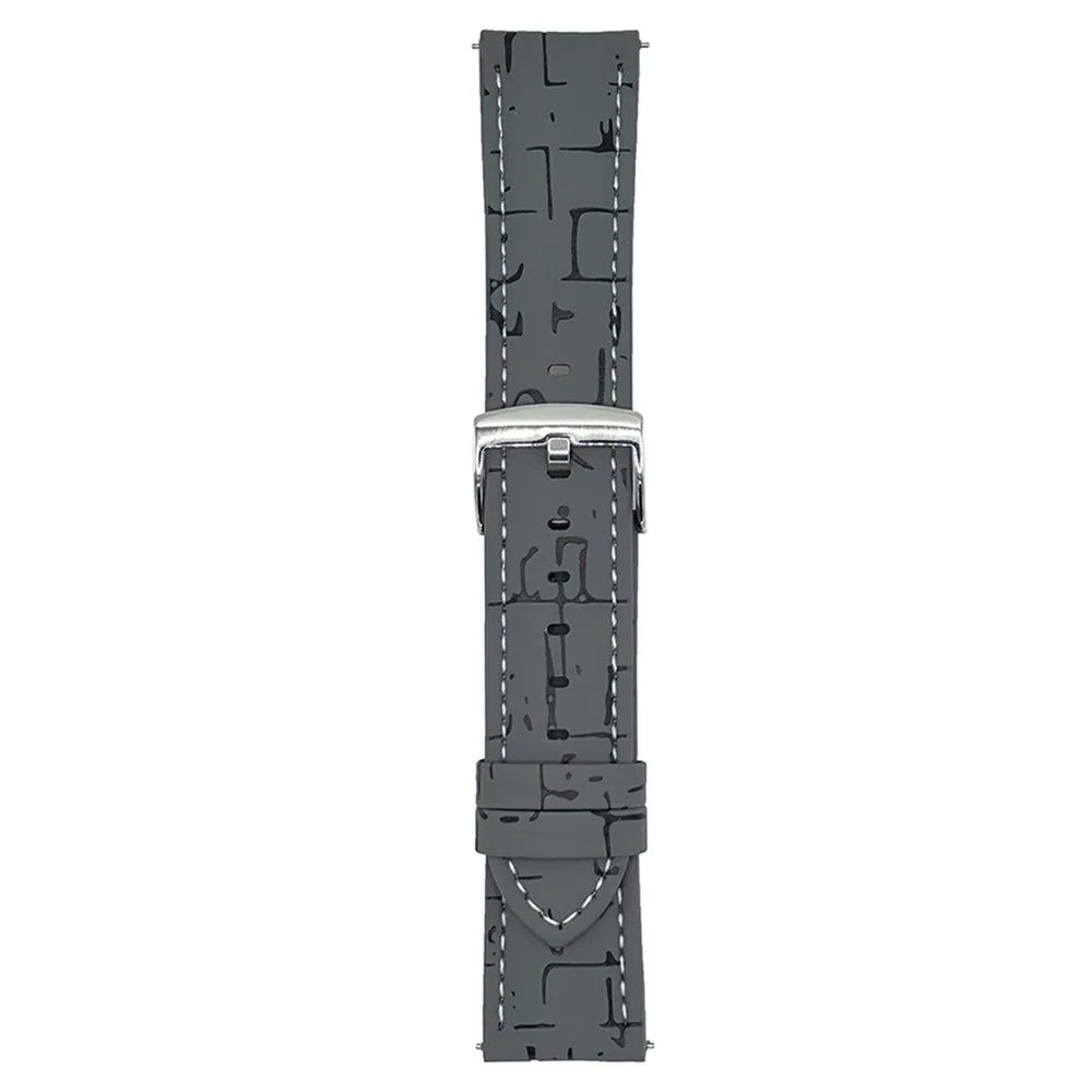 Leather Wrist Straps with Pattern For Huawei Watch GT 5 46mm 22mm Universal Watch Bands - Grey - 1