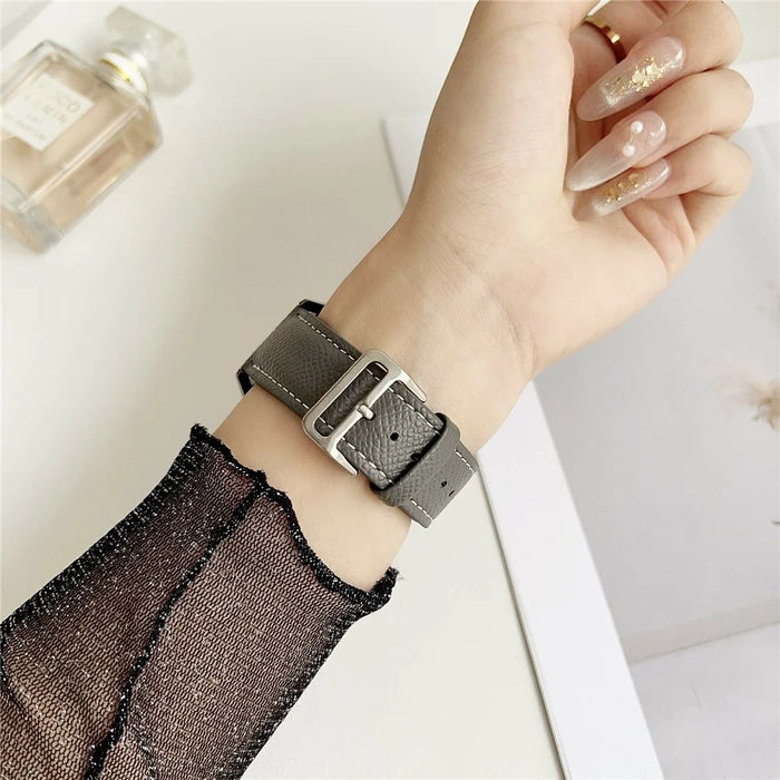 Palm Pattern Leather Watch Bands For Huawei Watch GT 5 41mm Universal 18mm Wrist Strap - Brown - 5