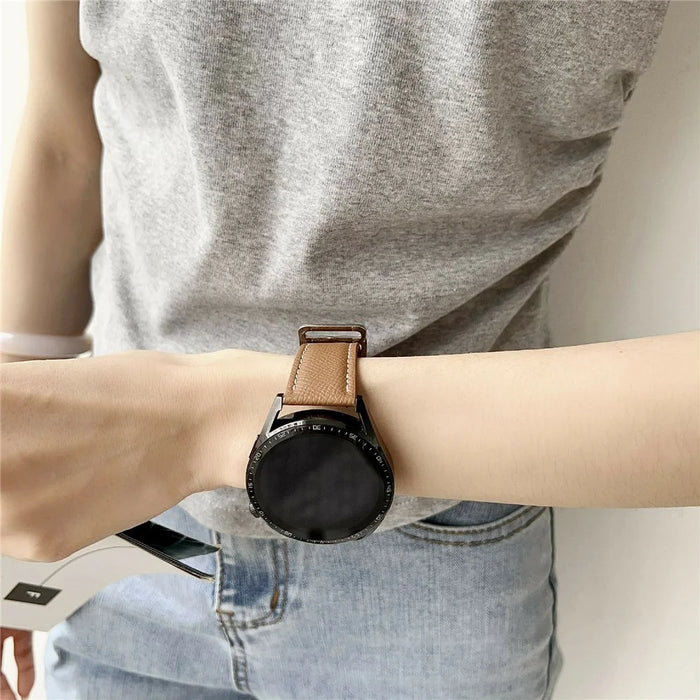 Palm Pattern Leather Watch Bands For Huawei Watch GT 5 41mm Universal 18mm Wrist Strap - Brown - 7