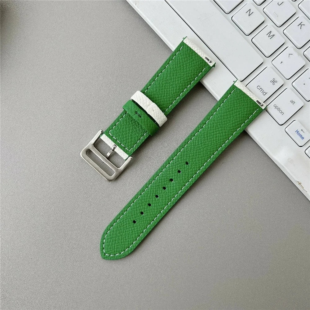 Dual Color Leather Bands For Huawei Watch GT 5 41mm Watchbands 18mm Universal Wrist Strap - Black - 6