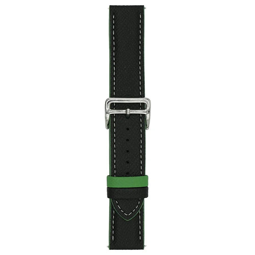 Dual Color Leather Bands For Huawei Watch GT 5 46mm Watchbands 22mm Universal Wrist Strap - Black - 1