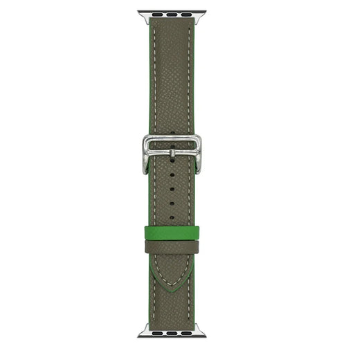 Dual Color Leather Bands For Apple Watch Series 11 10 42mm / 9 8 7 41mm / SE3 SE2 SE 6 5 4 40mm / 3 2 1 38mm Watchbands Wrist Strap - Brown - 1