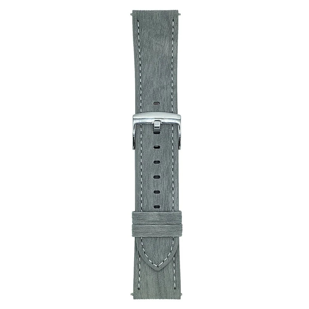 Wood Grain Leather Bands For Huawei Watch GT 5 41mm Universal 18mm Watch Band Wrist Strap - Light Grey - 1