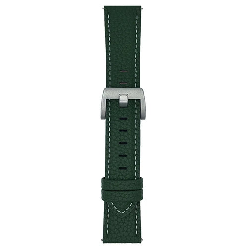 Litchi Texture Leather Band For Huawei Watch GT 5 46mm Watchbands Universal 22mm Strap - Midnight Green - 1