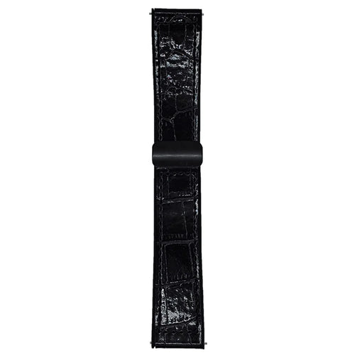 22mm Watch Band for Huawei Watch GT 5 46mm Bamboo Texture PU Covered Silicone Strap with Magnetic Buckle - Black - 1