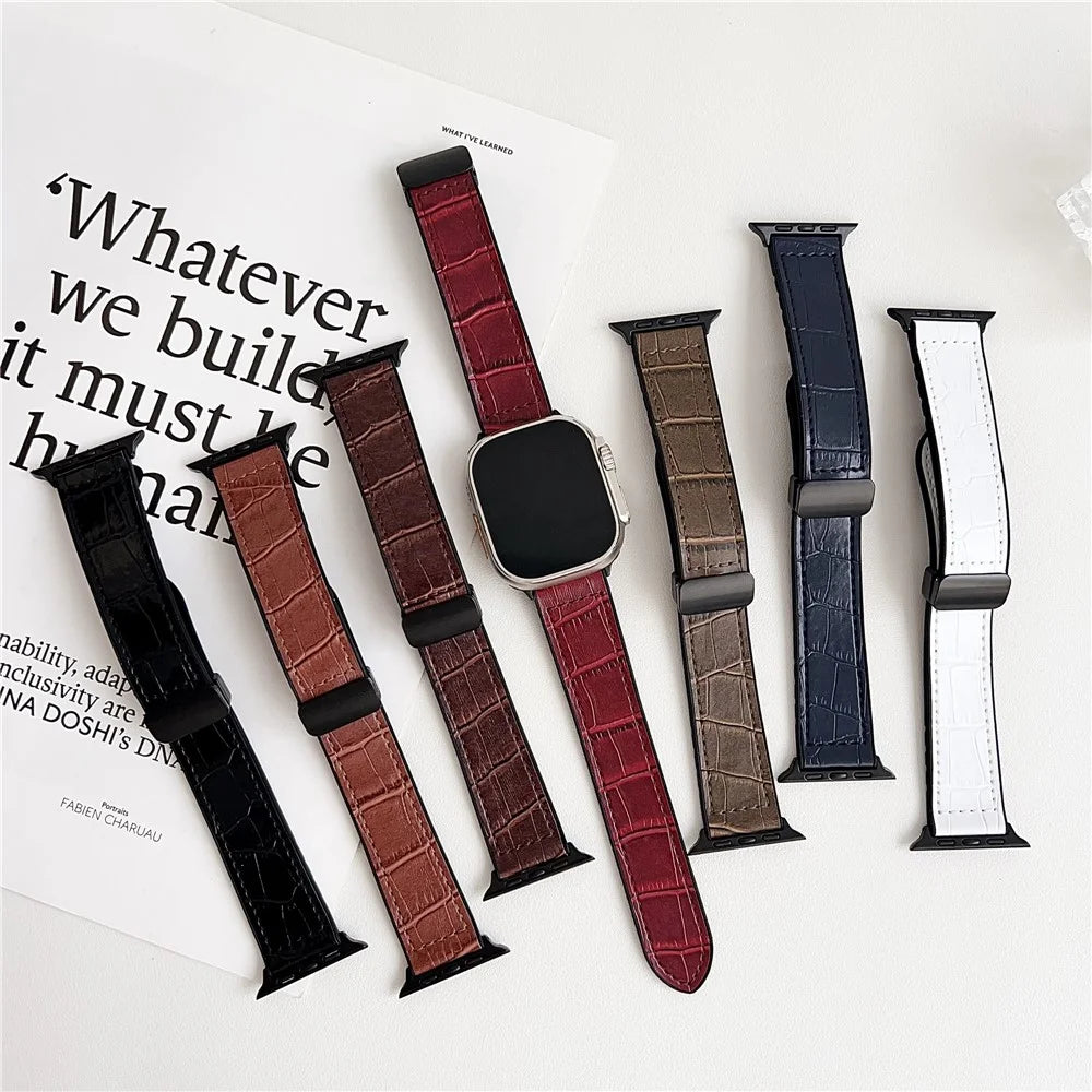 Watch Band for Apple Watch Series 11 10 42mm / 9 8 7 41mm / SE3 SE2 SE 6 5 4 40mm / 3 2 1 38mm Bamboo Texture PU Covered Silicone Strap - Midnight Blue - 6