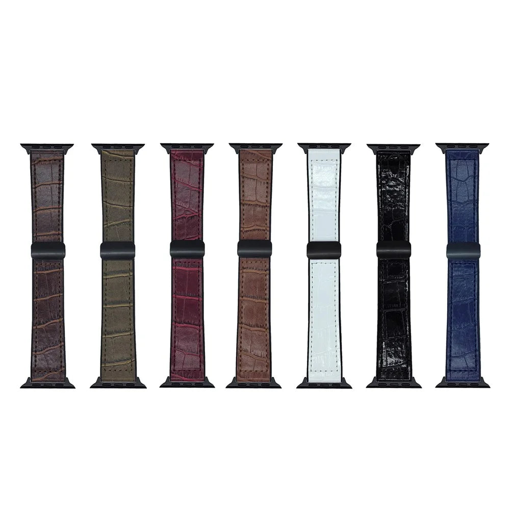 Watch Band for Apple Watch Series 11 10 42mm / 9 8 7 41mm / SE3 SE2 SE 6 5 4 40mm / 3 2 1 38mm Bamboo Texture PU Covered Silicone Strap - Midnight Blue - 7