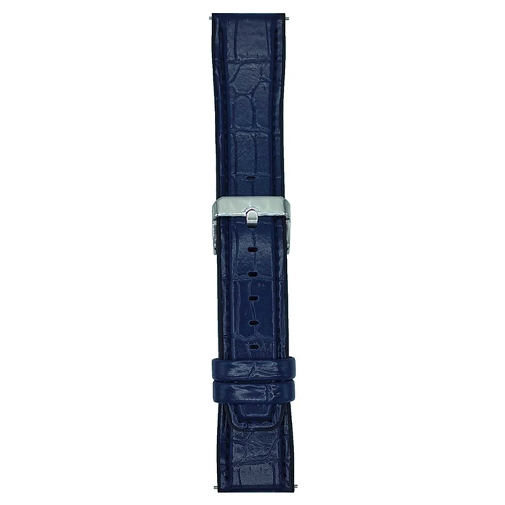 18mm Replacement Strap for Huawei Watch GT 5 41mm / 4 41mm Silicone Watch Band Bamboo Texture PU Covered - Midnight Blue - 1