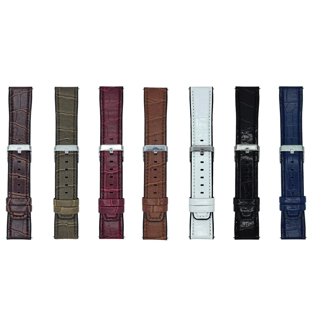 18mm Replacement Strap for Huawei Watch GT 5 41mm / 4 41mm Silicone Watch Band Bamboo Texture PU Covered - Midnight Blue - 5