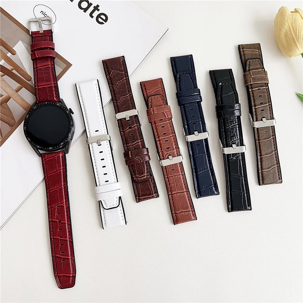 20mm Replacement Strap for Samsung Galaxy Watch7 44mm / 40mm Silicone Watch Band Bamboo Texture PU Covered - Wine Red - 4